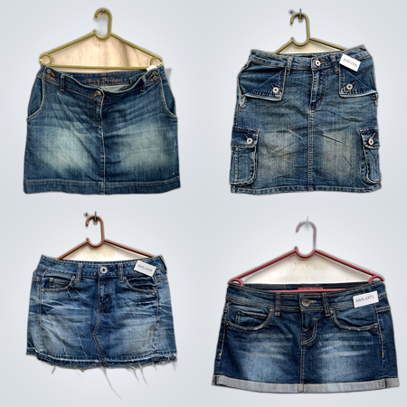 Pacote de Saia Jeans Curta Vintage