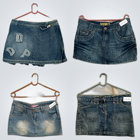 Denim Skirt Bundle - 8 Piece Old Navy Paranoia Kosi Denimco DDP Mini Skirts Lot