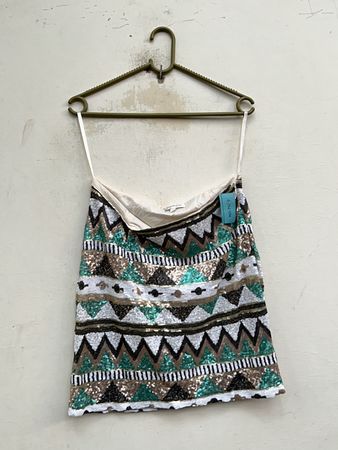 Sequined Patterned Tank Top