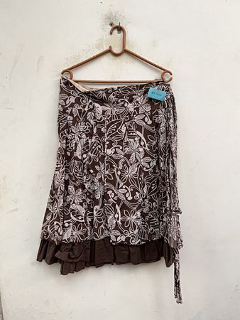 Brown Floral Skirt