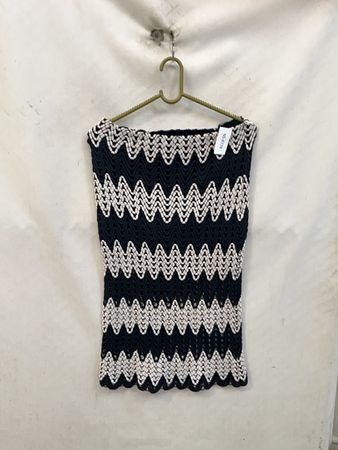 Black and White Striped Knit Top