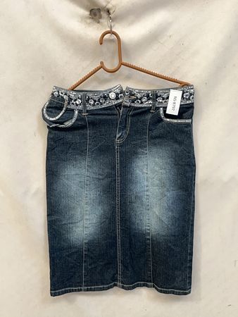 AG Jeans Embellished Denim Skirt