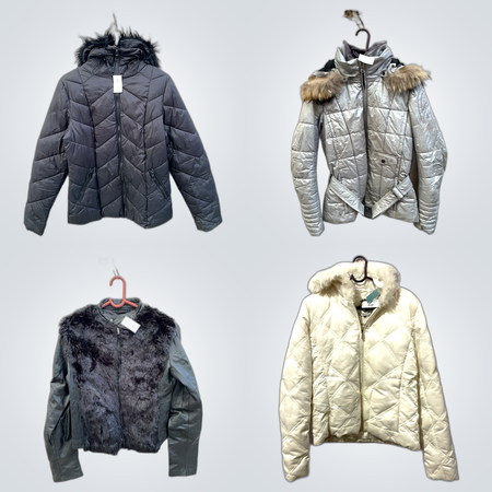Fellbesetzte Pufferjacke & Weste Bundle Denim Co & Mehr