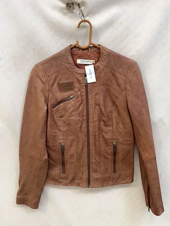 Veste en cuir marron Naf Naf