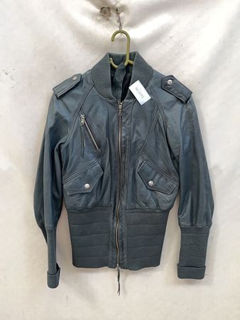 Gray Leather Jacket