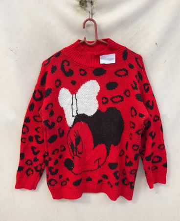 Red Sweater with Minnie Mouse Design