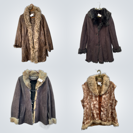 Lamaclen Suede & Leather Coat Bundle - Fur Lined & Trimmed Jackets & Vests