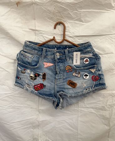 Denim Shorts with Patches