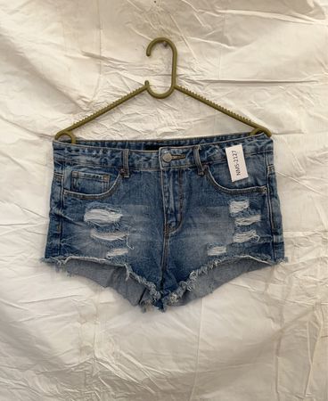 Distressed Denim Shorts