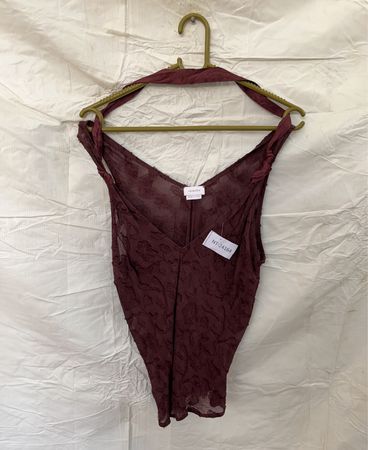 Maroon Lace Bodysuit
