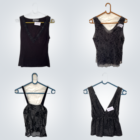 Lace & Animal Print Top Bundle - 10 Piece Lace Trim & Graphic Tank Set