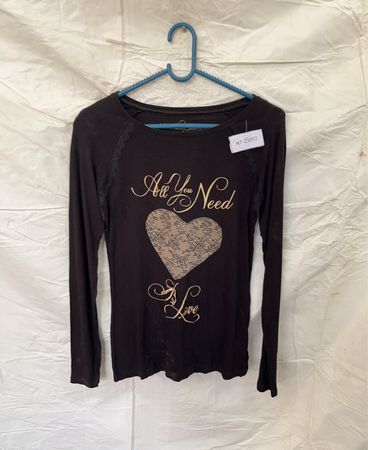 Long Sleeve Top with Heart Design