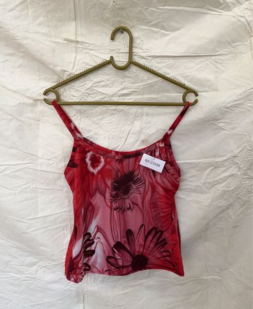 Canotta Rossa Floreale