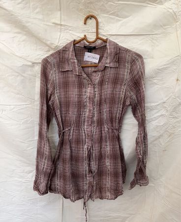 Amisu Plaid Shirt Dress