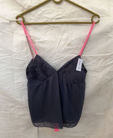 Black Camisole with Pink Straps