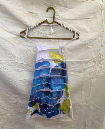 Blue and Yellow Floral Dress