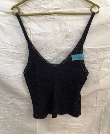 Black Crochet Tank Top