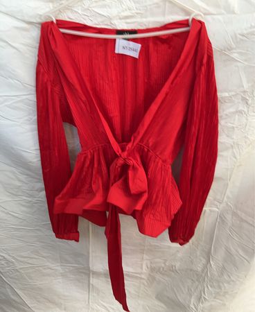 Red Long-Sleeve Top