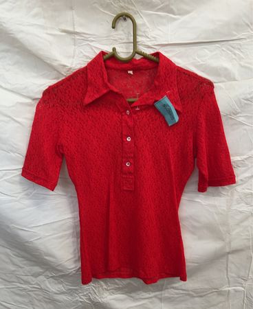 Red Lace Polo Shirt