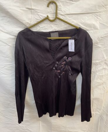 Brown Long-Sleeve Top