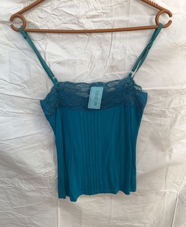Teal Lace Trim Camisole