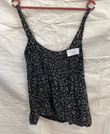 Black Floral Tank Top