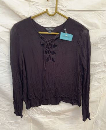 DKNY Lace-Up Blouse