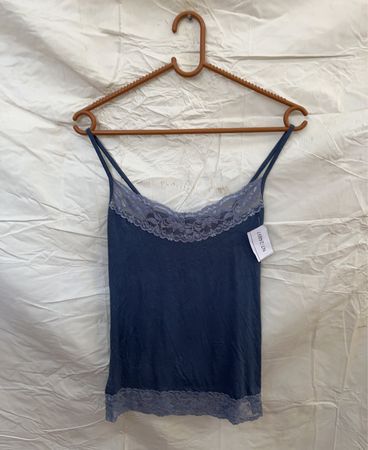 Blue Lace Trim Camisole