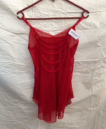 Red Sheer Lingerie Top