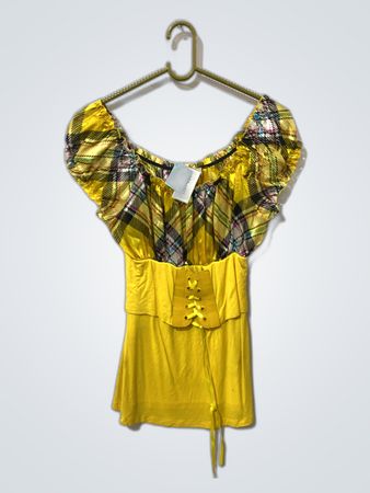 Yellow Plaid Top