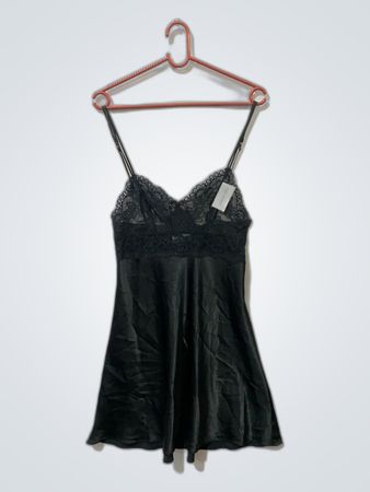 Black Lace Trim Chemise