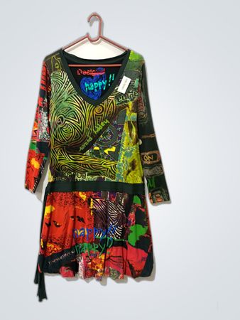 Multicolored Patchwork Dress