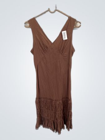 Brown Ruffled Dress