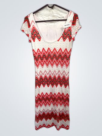 Red and White Chevron Dress
