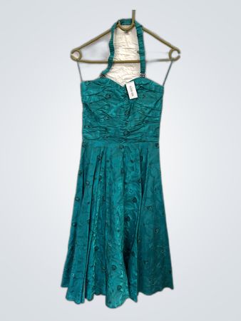 Teal Halter Neck Dress