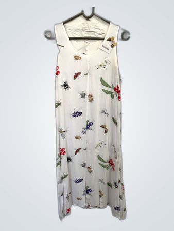 White Insect Print Dress