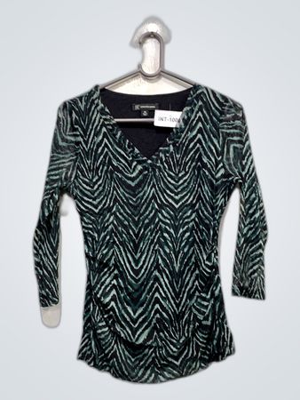 Green and Black Zebra Print Top