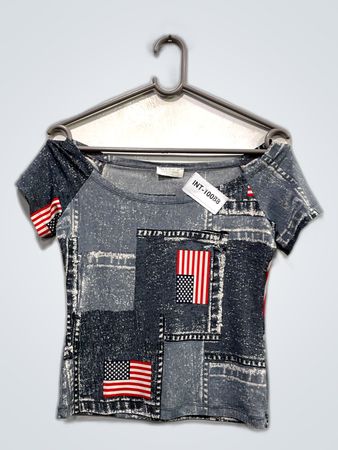 American Flag Patchwork Top