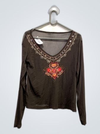 Brown Long Sleeve Top
