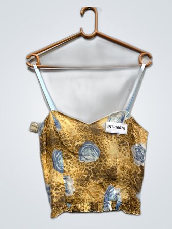 Blue Rose Print Top