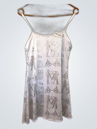 White Egyptian Print Tank Top