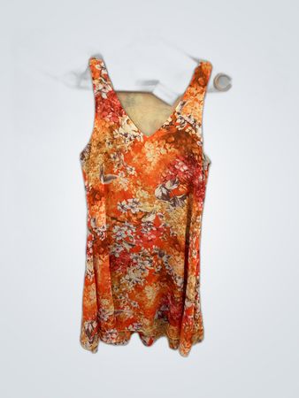 Orange Floral Dress