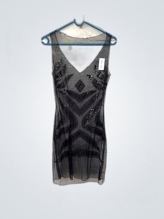 Sheer Black Dress with Sequins