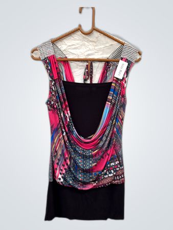Blouse with Multicolored Pattern