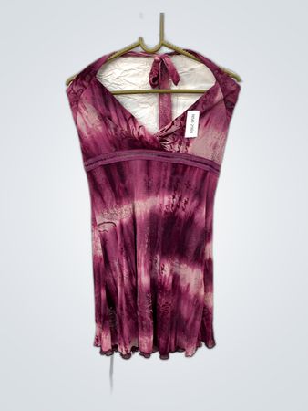 Pink Tie-Dye Halter Dress