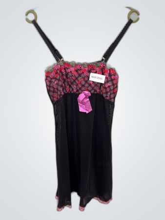 Black Chemise with Floral Pattern