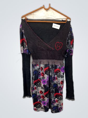Long Sleeve Dress with Skull Print