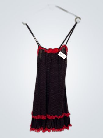 Black Nightgown with Red Lace