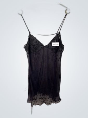 Black Sheer Lace Trim Camisole