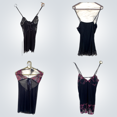 Lace & Silk Camisole Bundle - Yessica & Pimkie Mix Lace Trim Nightwear Set